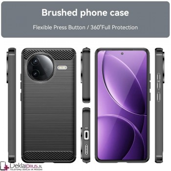 Carbon guminis dėklas - juodas (Xiaomi Poco F7 Pro/Poco F7 Ultra) Carbon guminis dėklas - juodas (Xiaomi Poco F7 Pro/Poco F7 Ultra)